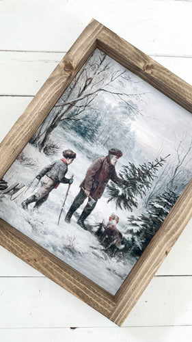 Christmas tree picking print