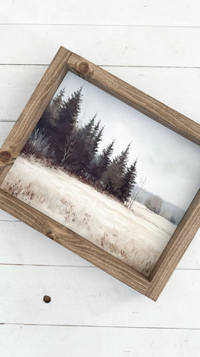 Vintage Winter Landscape Print